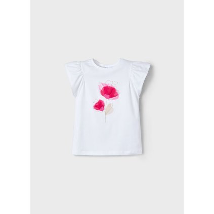 Dievčenské tričko s aplikáciou - Biela (Veľkosť 116)