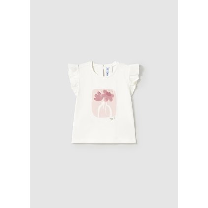 MAYORAL dievčenské tričko s krátkym rukávom (Veľkosť 80, Farba Cream)