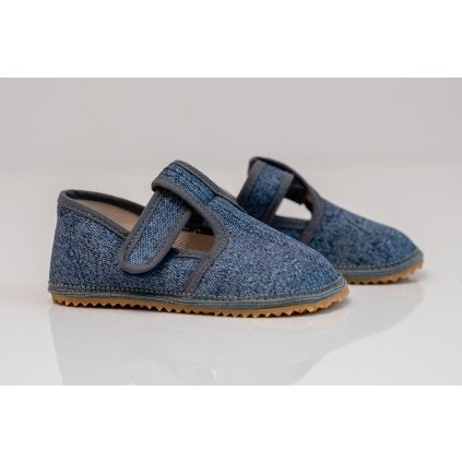 Barefoot chlapčenské papuče SLIM - Modrá (Veľkosť 31)