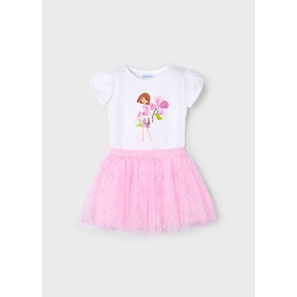 Dievčenský set tričko + sukňa - Fialová (Veľkosť 134)