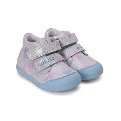 Kožená dievčenská obuv DDSTEP - Strieborná (Veľkosť 23)
