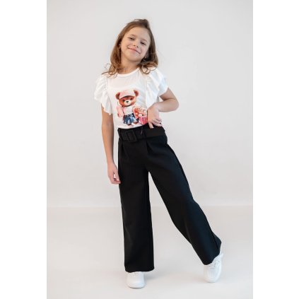 Dievčenské voľné nohavice - Čierna (Veľkosť 116/122)