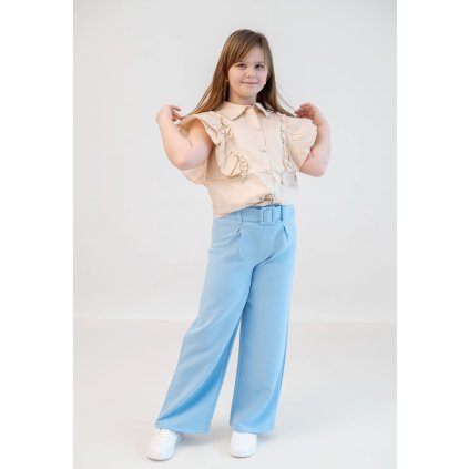 Dievčenský top s volánom - Béžová (Veľkosť 116/122)