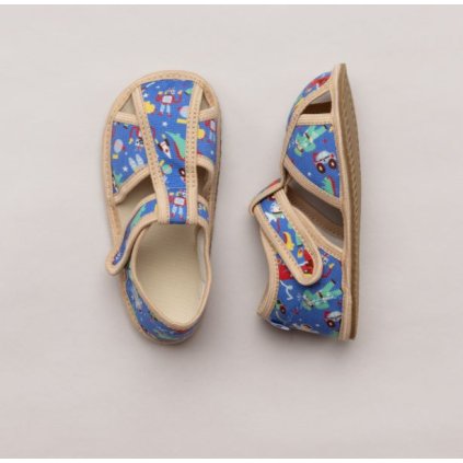 Detské barefoot prezúvky MILASH zatvorené - Modrá (Veľkosť 22)