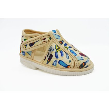 Chlapčenské prezúvky WANDA MAT - Béžová (Veľkosť 22)