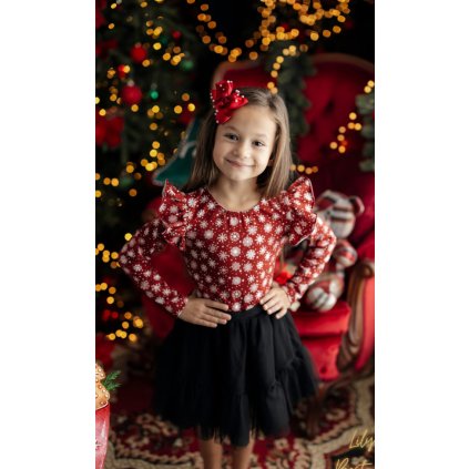 Dievčenské tričko s volánikmi - Hnedá (Veľkosť 104)