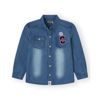 Chlapčenská rifľová košeľa - Modrá (Veľkosť 152)