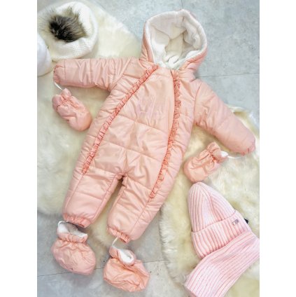 Detský zimný overal - Púder (Veľkosť 74)