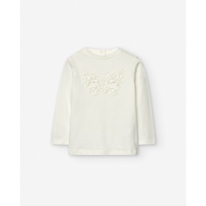 Dievčenské tričko s dlhým rukávom s potlačou - Cream (Veľkosť 80/86)