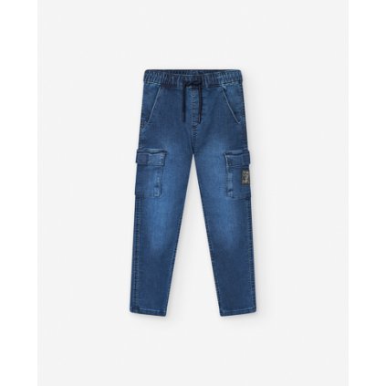 Chlapčenské kapsáčové nohavice riflové (Veľkosť 116, Farba Modrá)