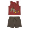 2 dielny letný chlapčenský set - Bordová (Veľkosť 80)
