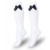 Dievčenské podkolienky s mašľou (Veľkosť 32-34, Farba Biela)