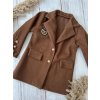 Dievčenský flaušový kabát - Hnedá (Veľkosť 152/158)