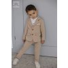 2 dielny  bavlnený oblek/set sako+nohavice - Béžová (Veľkosť 152/158)