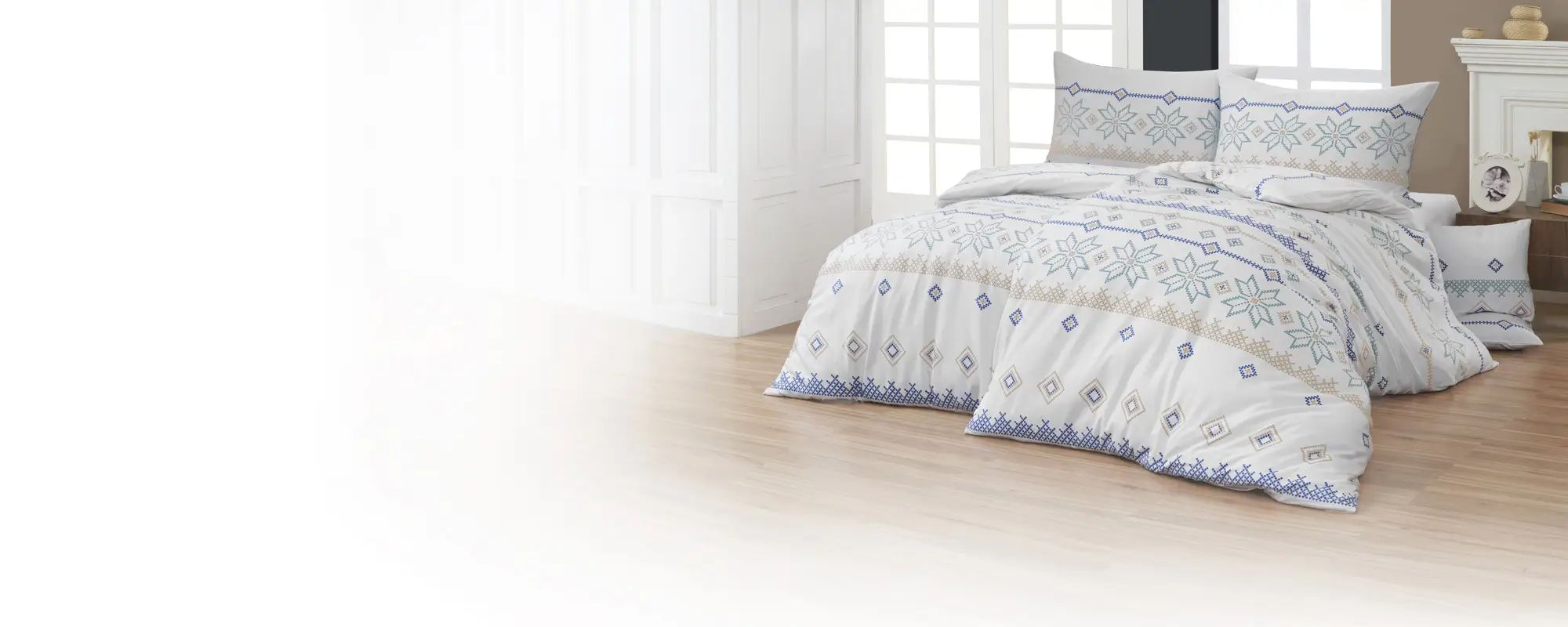 Schlafzimmer im Wintermantel