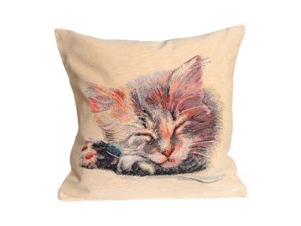 Gobelinbezug Katze (Material Baumwolle/ Polyester/ Acryl, Größe 45/45)