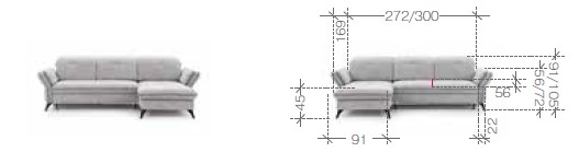 Rozměry LUNARO malý roh