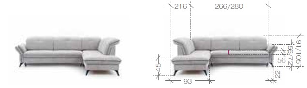 Rozměry LUNARO velký roh