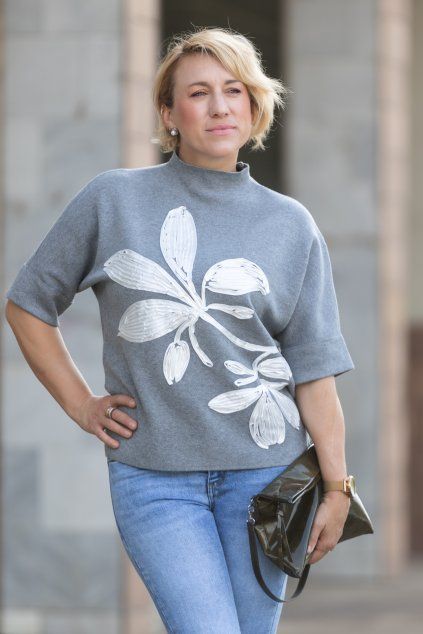 damsky svetr fleur seda