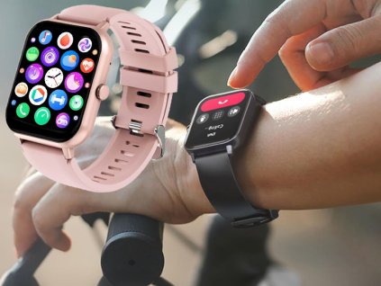 cze pl Smartwatch damske hodinky panske gumovy reminek sport bluetooth hovory ruzove 7514 5