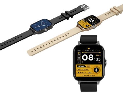 Smartwatch dámské pánské hodinky gumový řemínek sport bluetooth hovory šeda