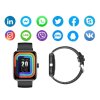 Smartwatch dámské pánské hodinky gumový řemínek sport bluetooth hovory šeda