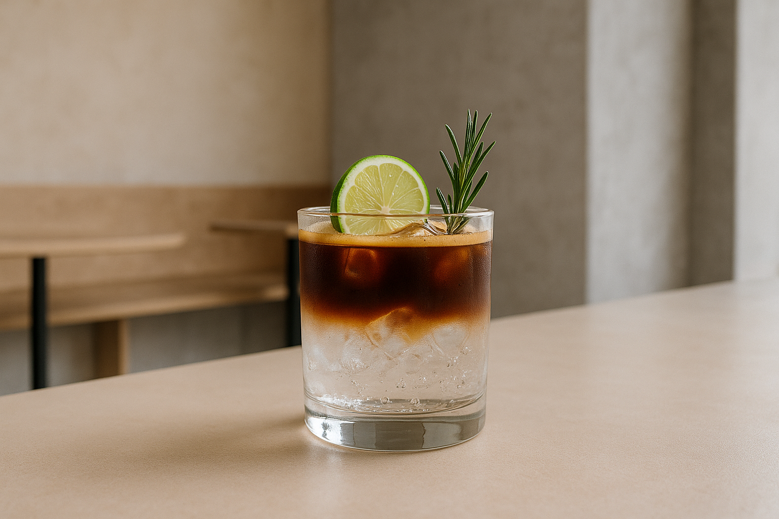 Espresso tonic v kaviarni