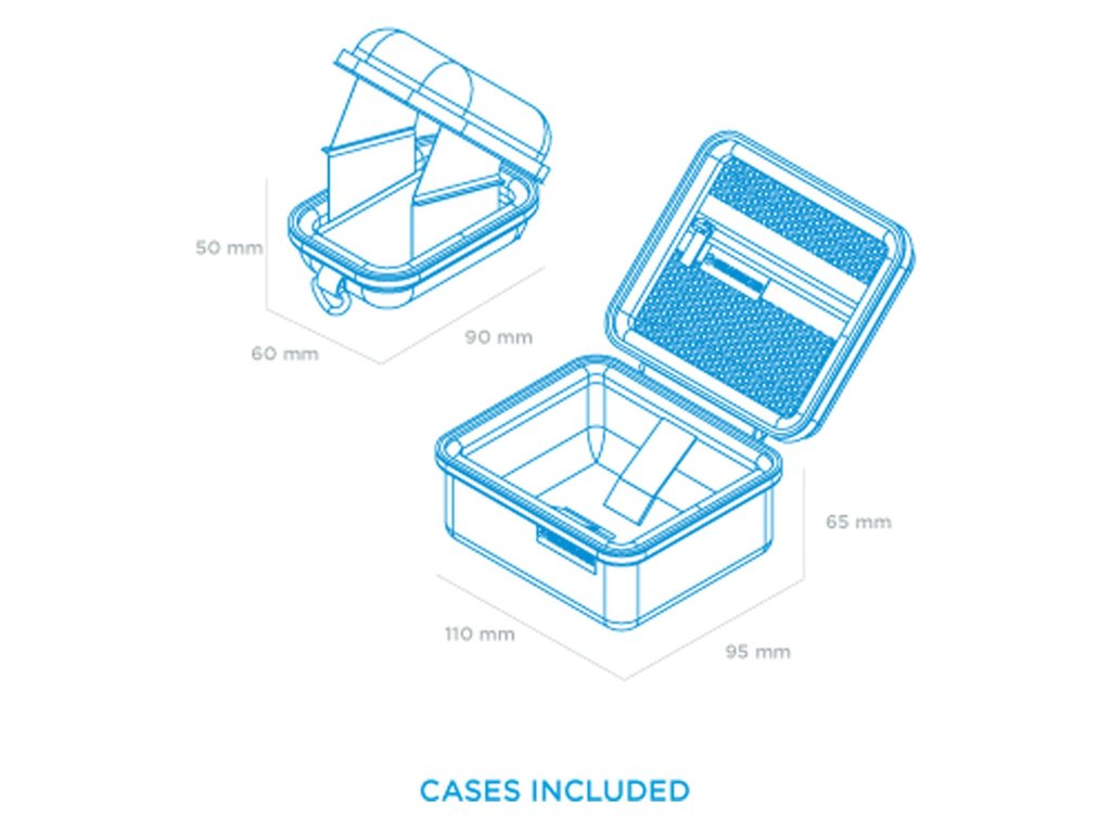 Schéma ochranného transportného puzdra a rozmery