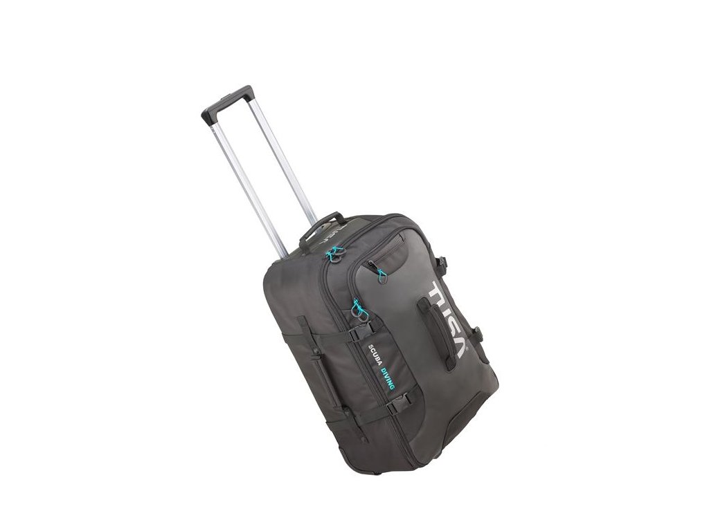 Pohľad na celkovú konštrukciu s vysunutou hliníkovou teleskopickou rukoväťou a bočnými manipulačnými madlami.