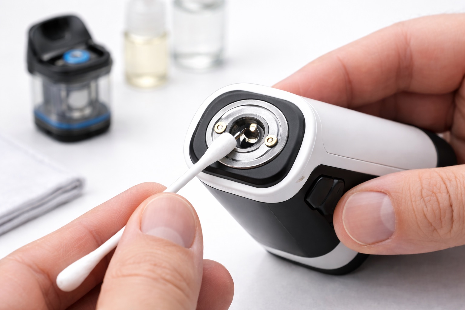 Čištění kontaktů POD elektronické cigarety