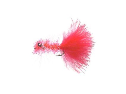 Muška UNIQUE Flies Krystal Bugger Fluo Red