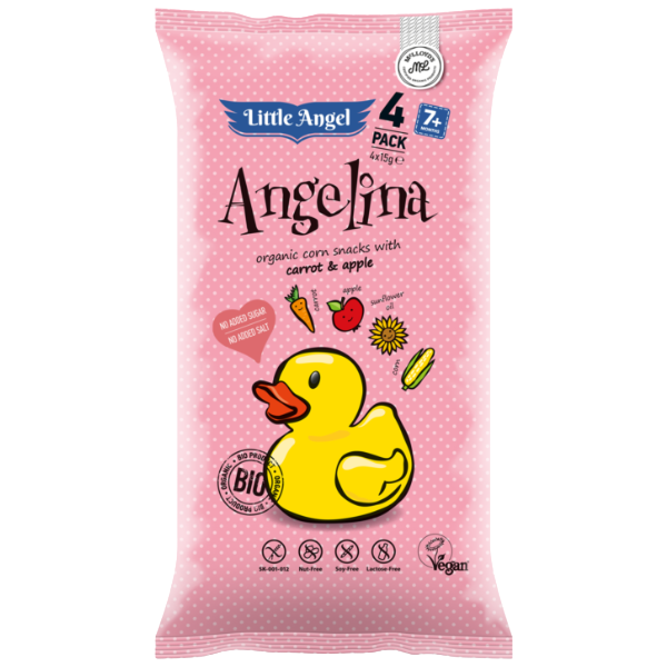 BIO detské chrumky Mrkva & Jablko Little Angel 4x15 g
