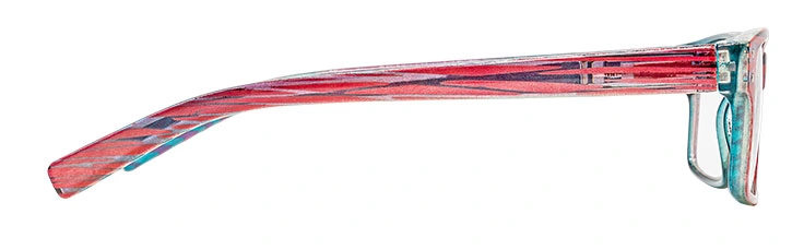 detail brýlí na čtení Glassa G024 červeno/tyrkysové