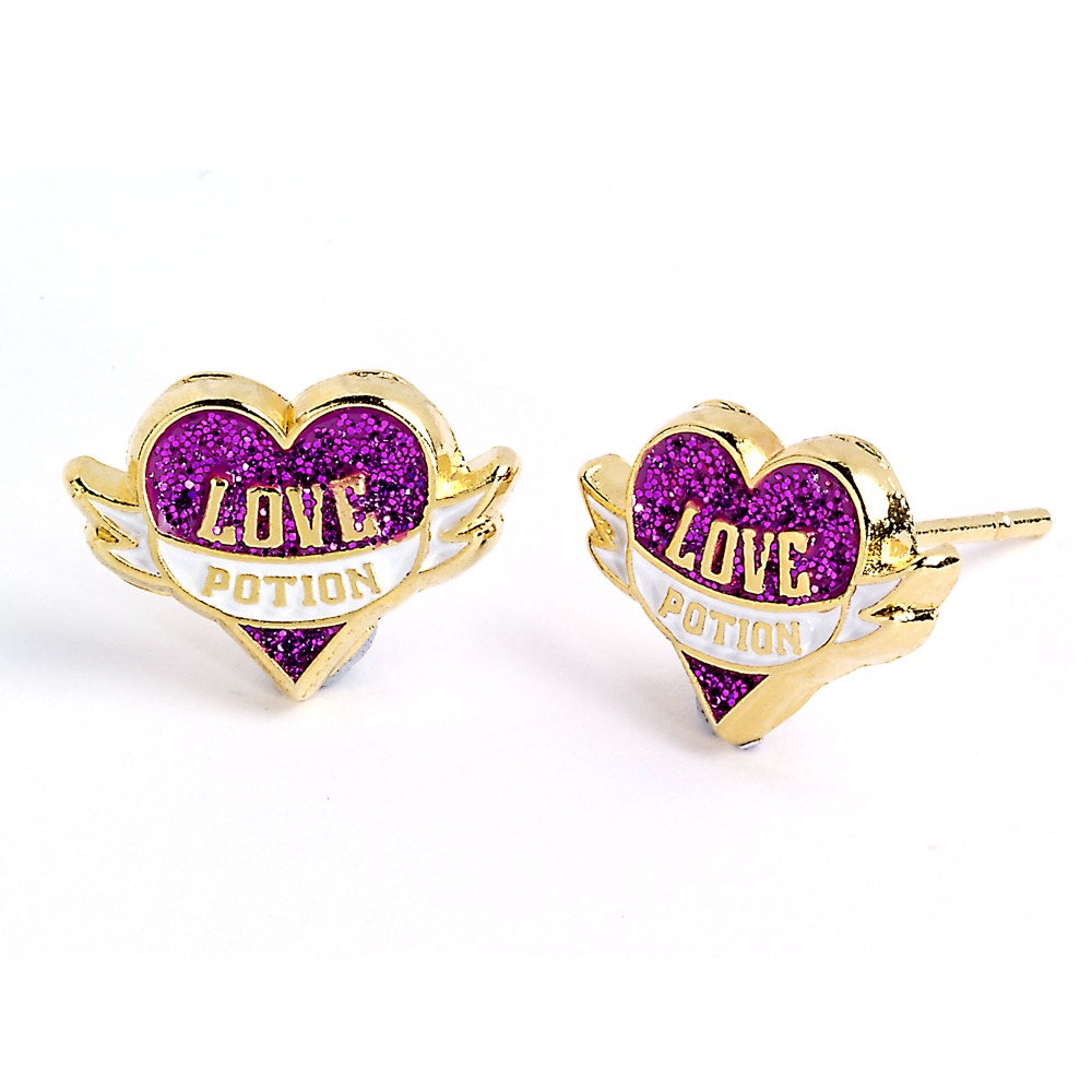 Harry Potter náušnice Elixír lásky puzetové zlaté 10x10 mm Amortentia hravý HP šperk valentín