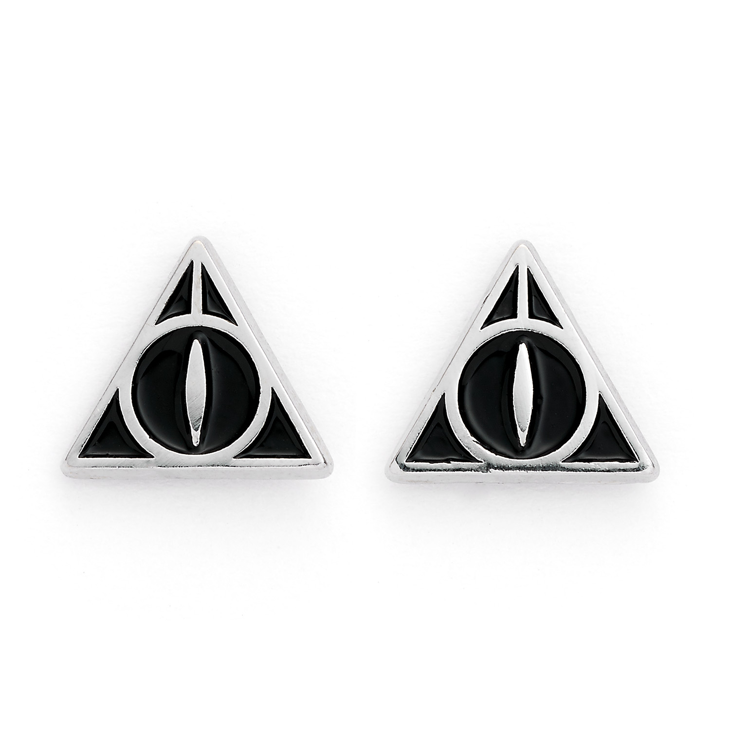 Harry Potter náušnice Dary smrti puzetové postriebrené 7x7 mm symbol trojuholník minimalistický HP šperk