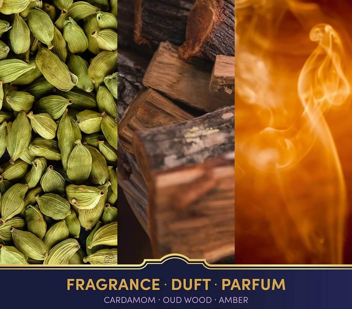 Detail vône sviečky Nástupište 9 a 3/4 frézia broskyna jazmín konvalinka guajakové drevo pižmo