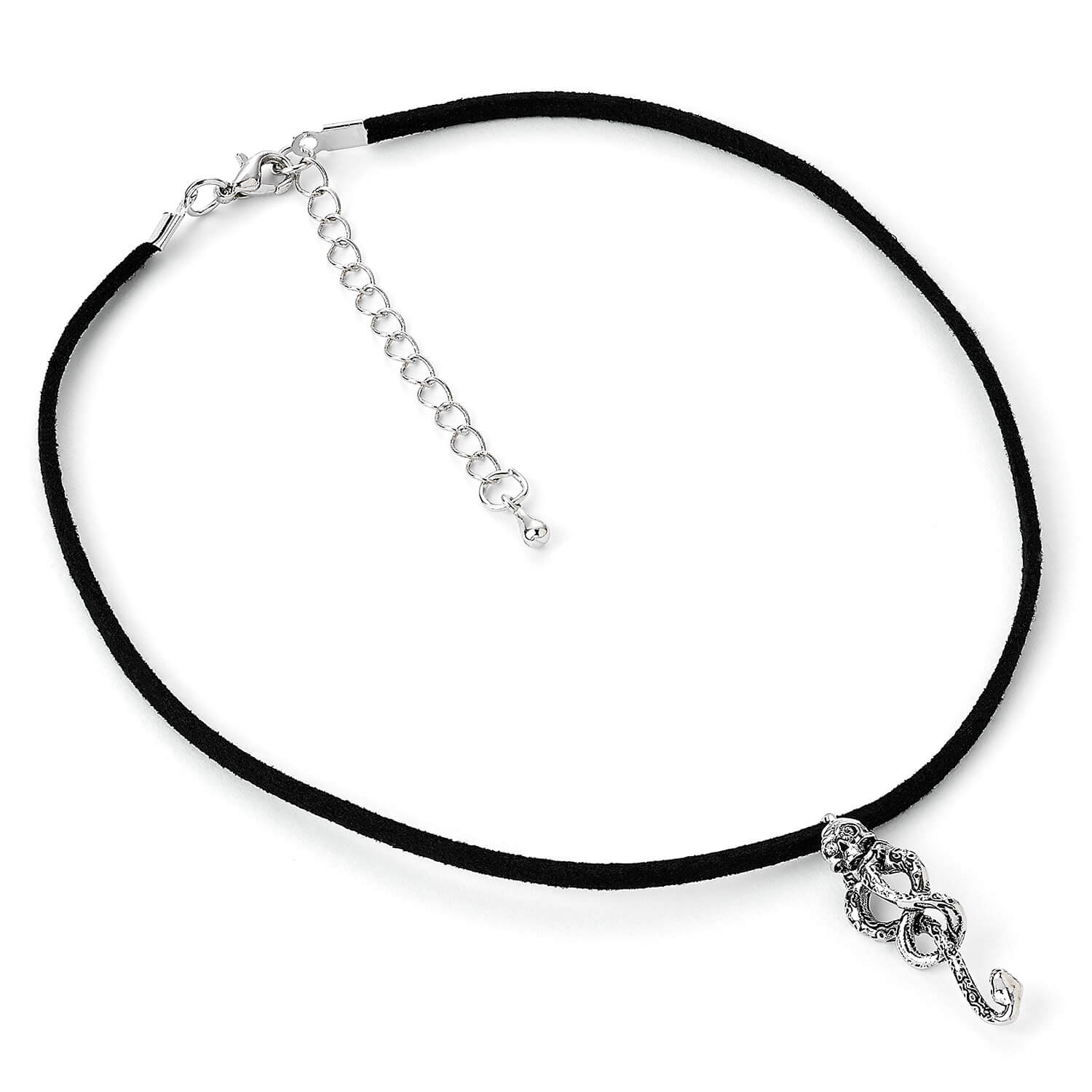 Harry Potter choker Znamenie zla Dark Mark čierny strieborný prívesku 40 cm temná HP estetika
