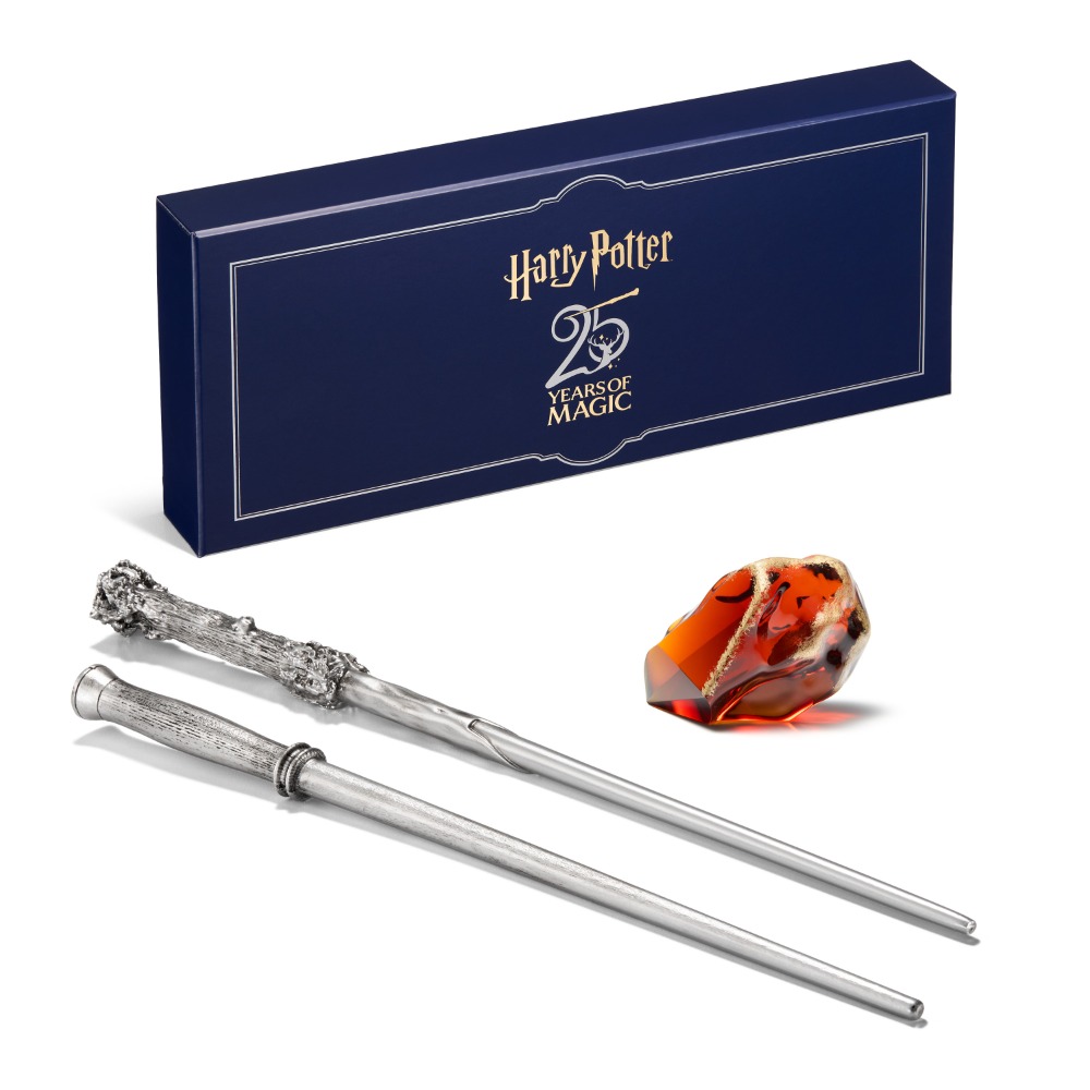 Harry Potter 25th Anniversary Set — limitovaná zberateľská sada prútiek a Kameňa mudrcov