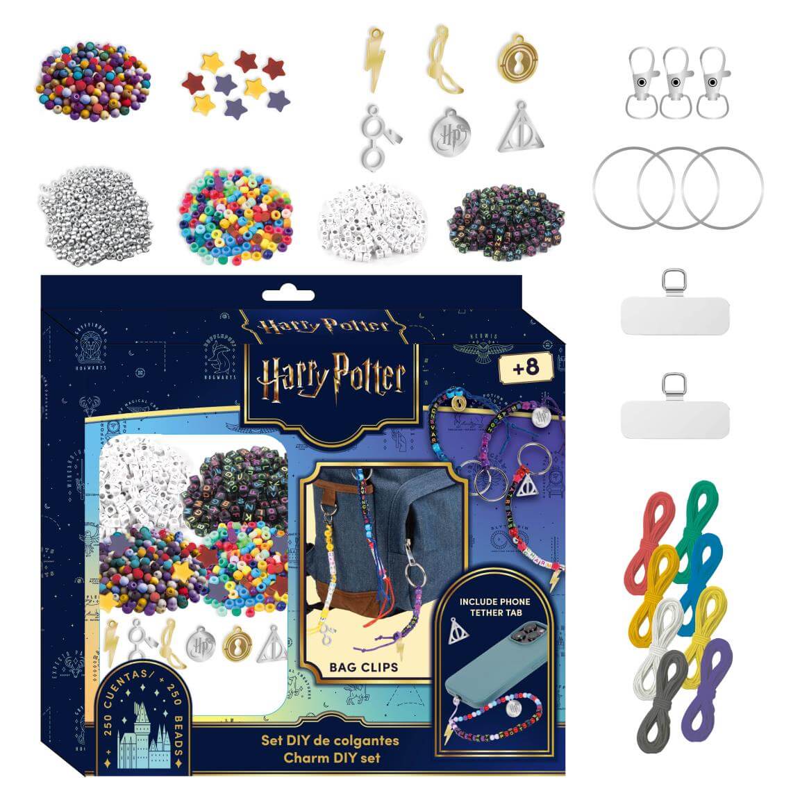 Harry Potter DIY set Kúzelné prívesky - karabínky krúžky šnúrky prívesky koráliky