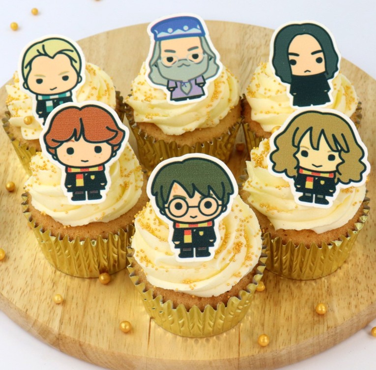 Harry Potter cupcake jedlé toppery postavy - narodeninový dort HP párty
