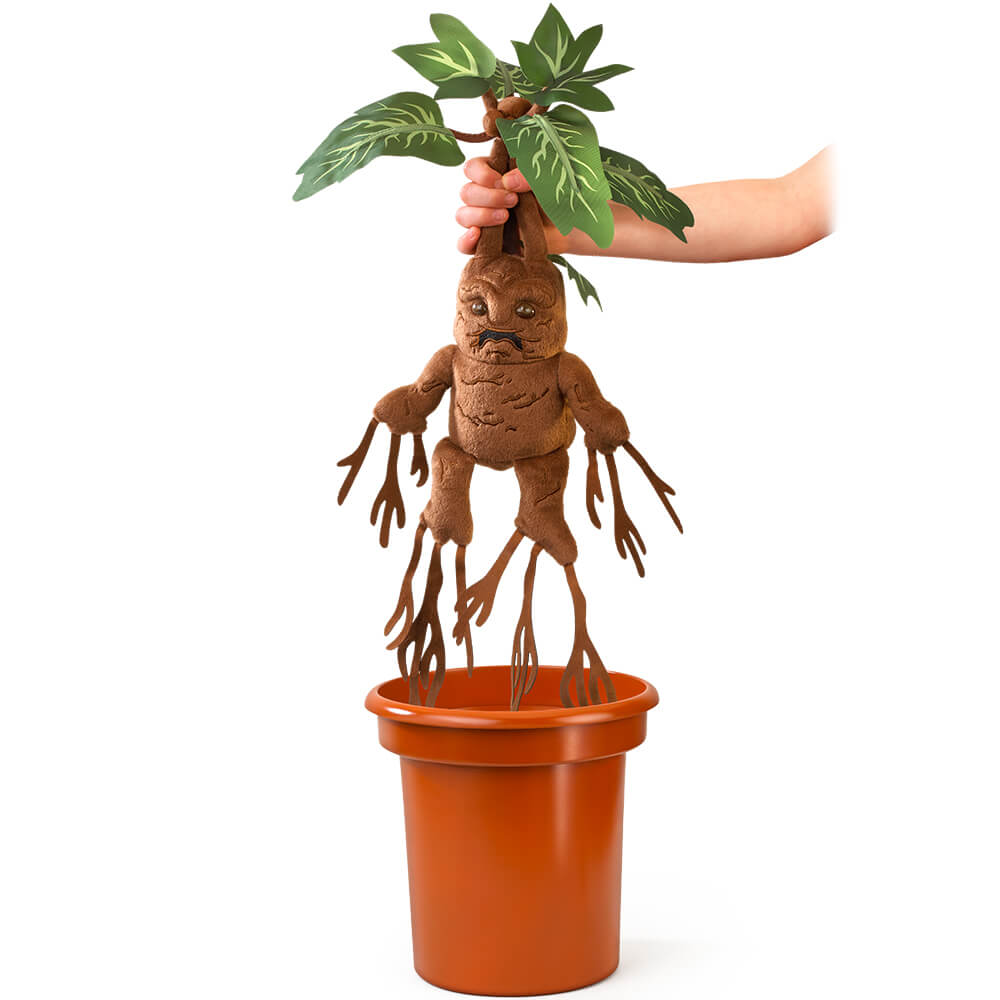 Harry Potter Mandragora plyšák detail interaktívny efekt výkrik trasenie ako funguje batérie