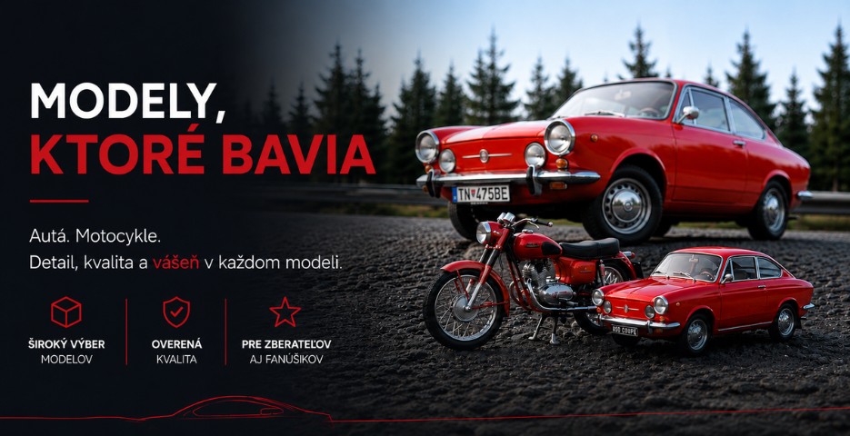 Modely, ktoré bavia. Autá a motocykle. Detail v každom modeli.