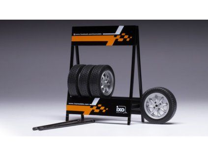 0070802 set 4 wheels saab silver 1 18