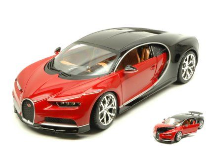0004094 bugatti chiron 2016 red black 1 18