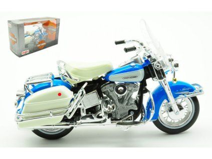 0077594 harley davidson flh electra glide 1966 light blue 1 18