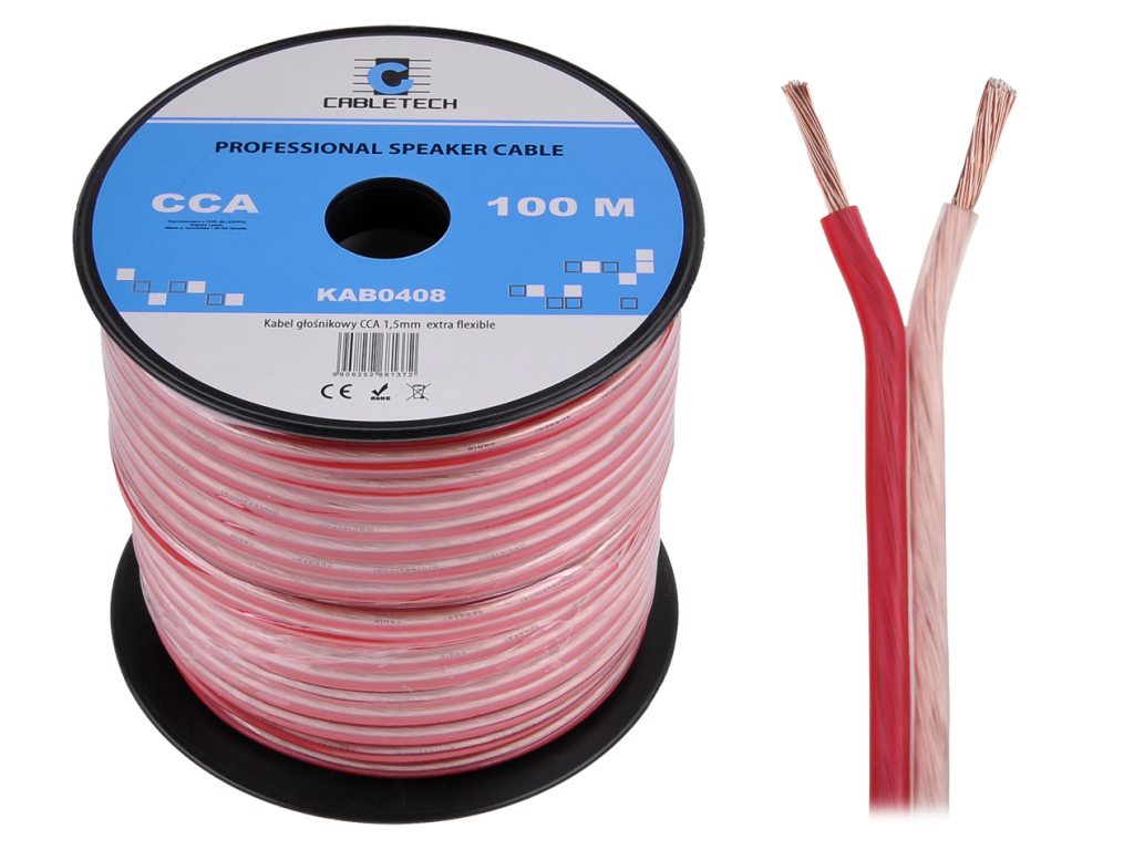 Kábel na reproduktory CCA 1,5 mm Cabletech extra flexibilný