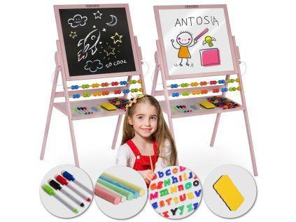 Detská magnetická tabuľa ružová