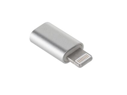 Redukcia micro USB - Lightning strieborná