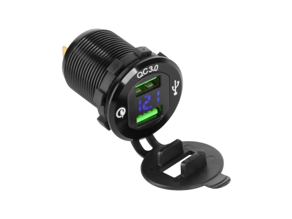 Panelová autonabíjačka 2x USB Quick Charge s voltmetrom L-PY-CHR0004