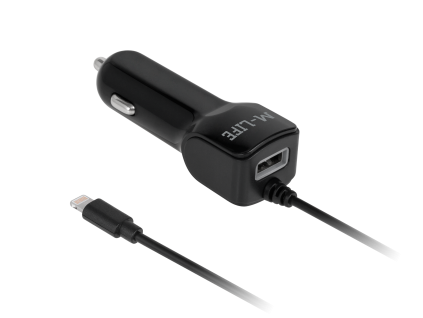 Autonabíjačka Lightning + USB pre iPhone a iPad 2,1 A L-ML0993